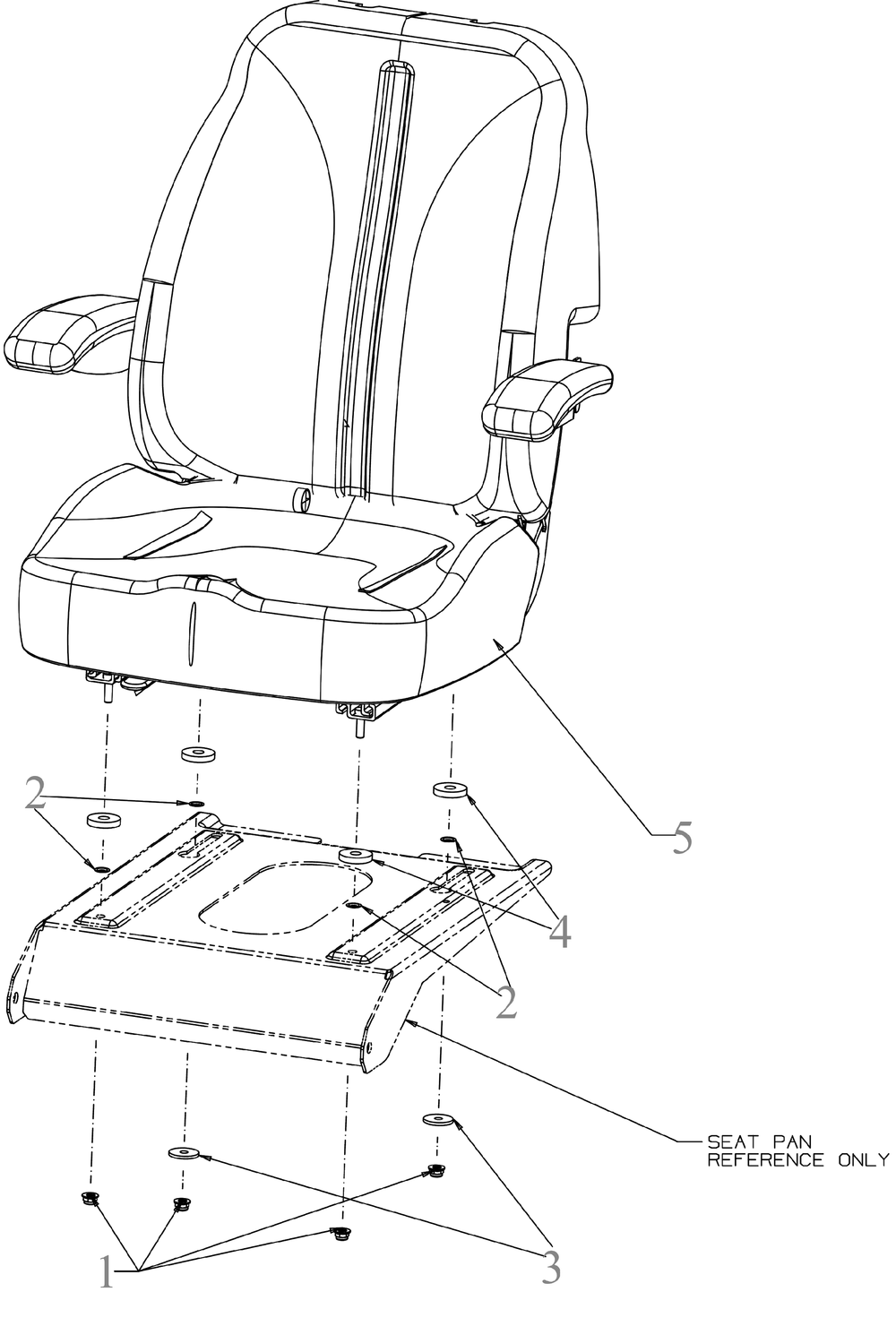 Seat Diagram and Parts List for ZT3-60KW (17AZEAC5010)(2021) Cub Cadet Lawn Tractor